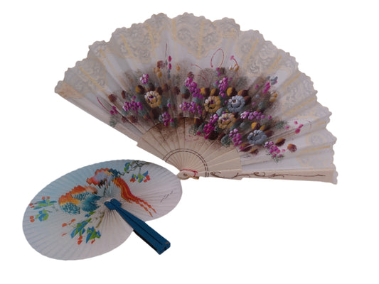 Hand Painted Fan Flora Elegant Painting