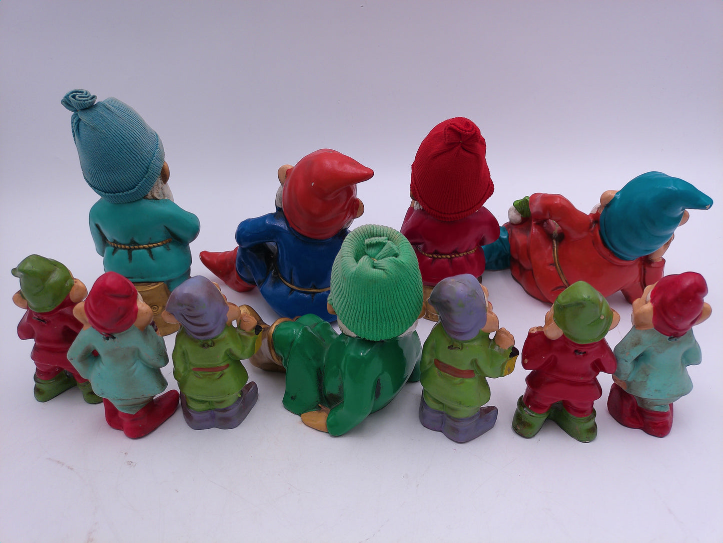 Gnome Vintage Chalkware Gnomes Elves Dwarves Figurines set of 11