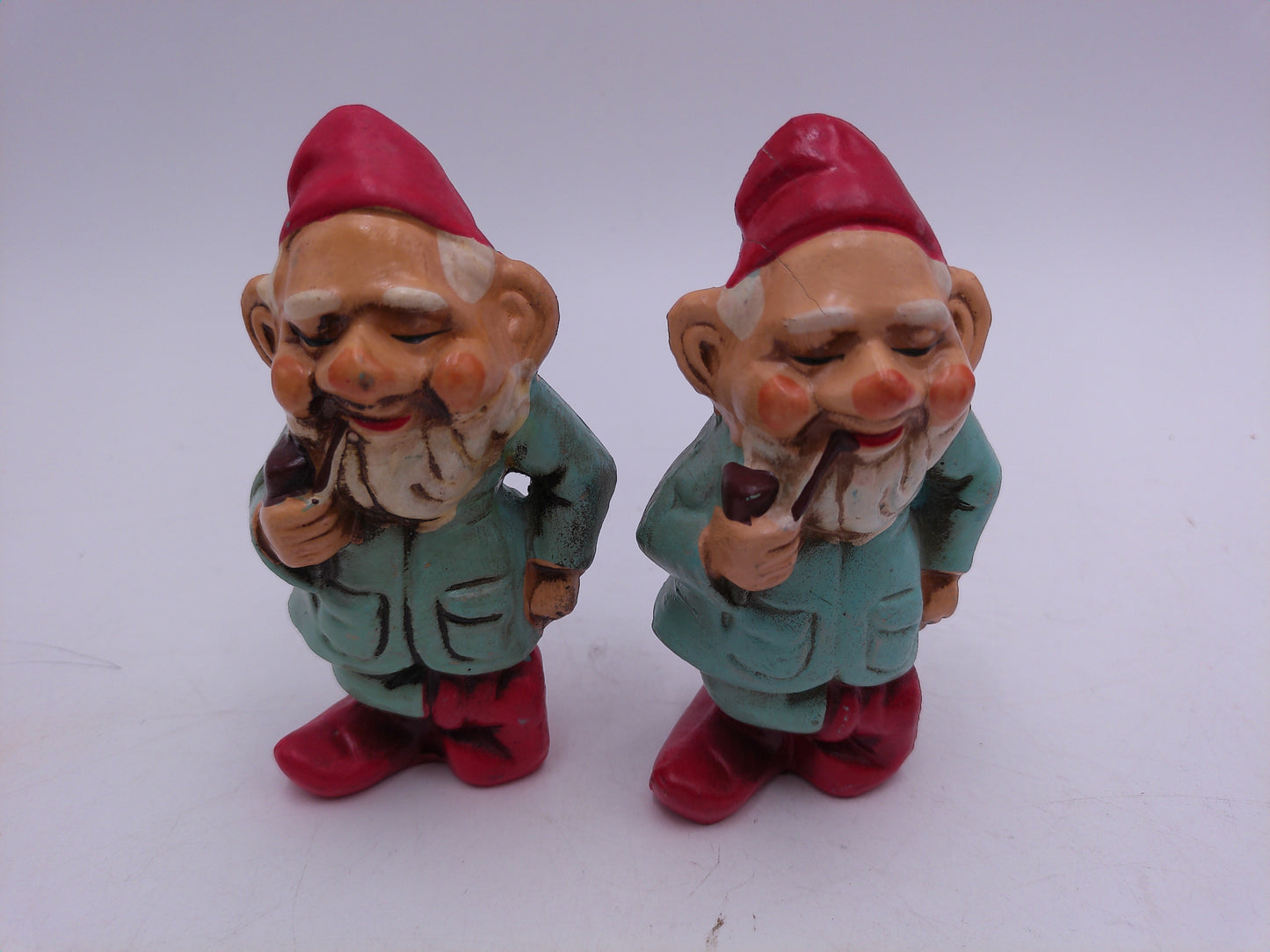Elves Troll Gnomes Knit Caps Green Red Blue Figurines Hand Made Set 11