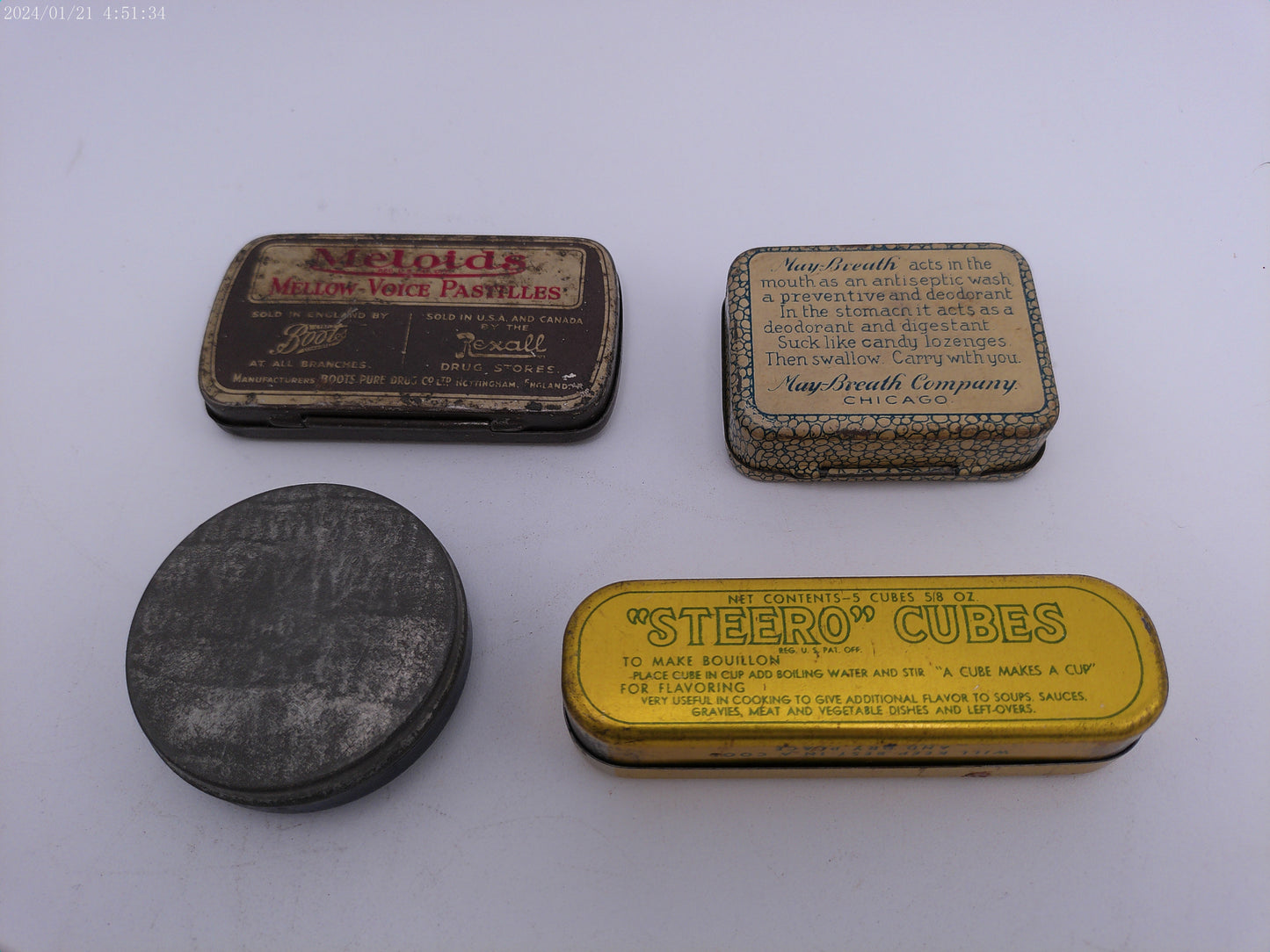 Health Tins Vintage Lot of 4