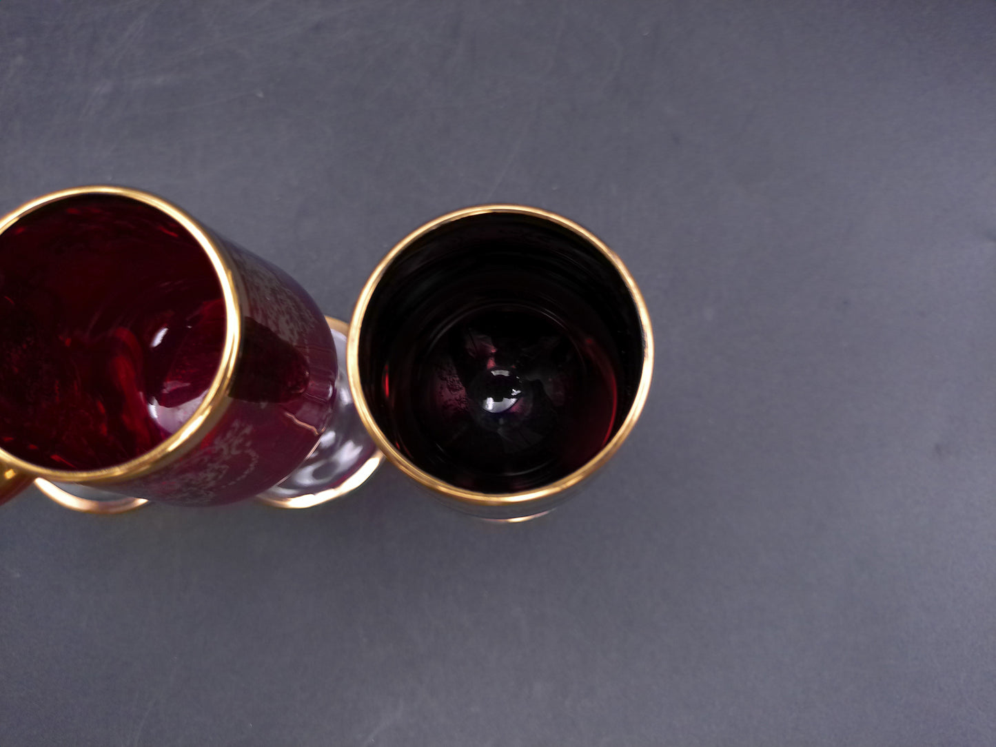 Real Gold Rim Design Set 6 Pieces Glasses Crystal Glass Vnery Rare Design