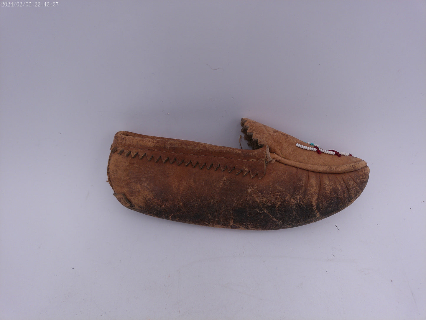 Antique Leather Moccasins  Shoe Old Vintage  Indian Tribe