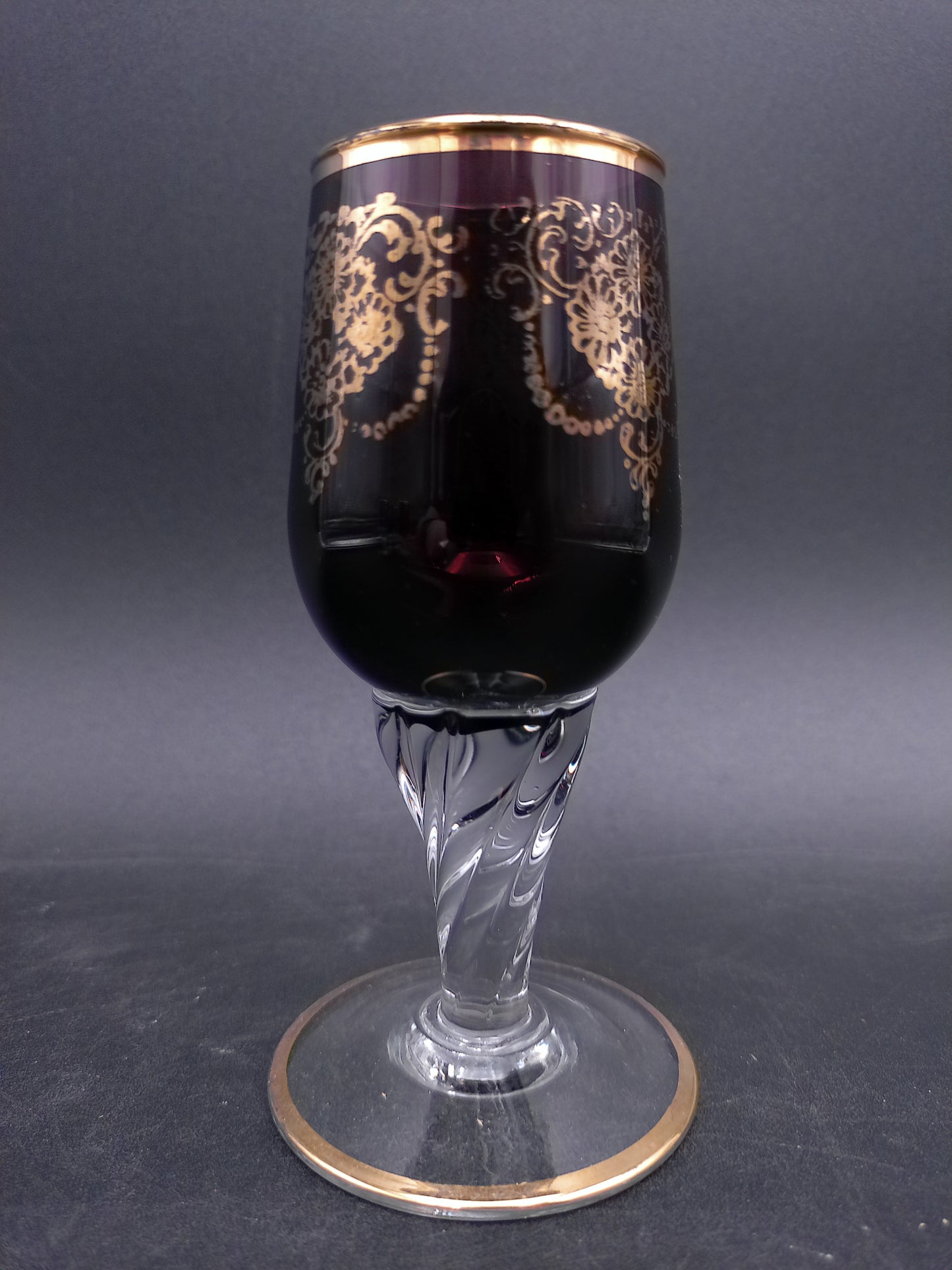 Real Gold Rim Design Set 6 Pieces Glasses Crystal Glass Vnery Rare Design
