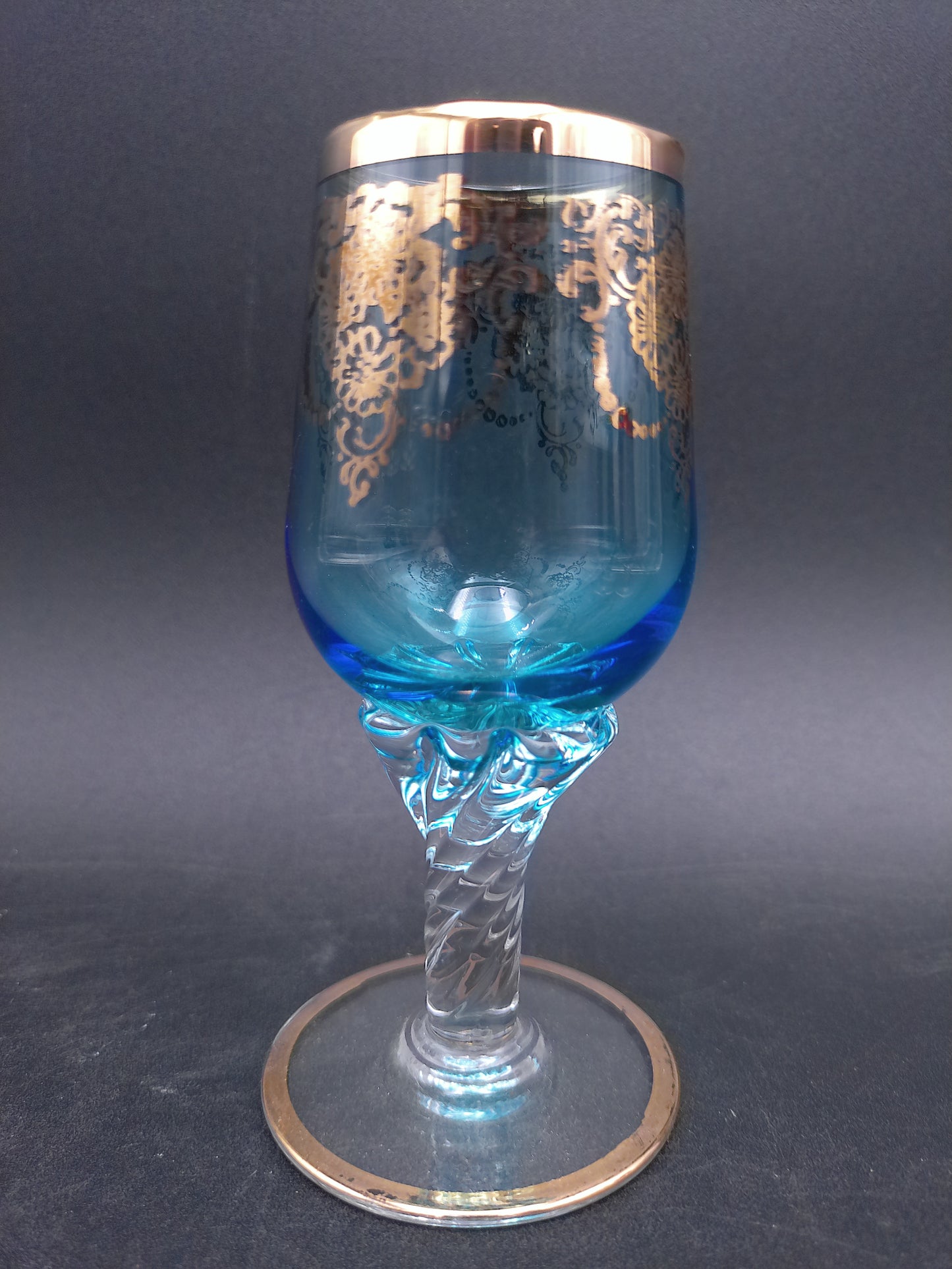 Real Gold Rim Design Set 6 Pieces Glasses Crystal Glass Vnery Rare Design