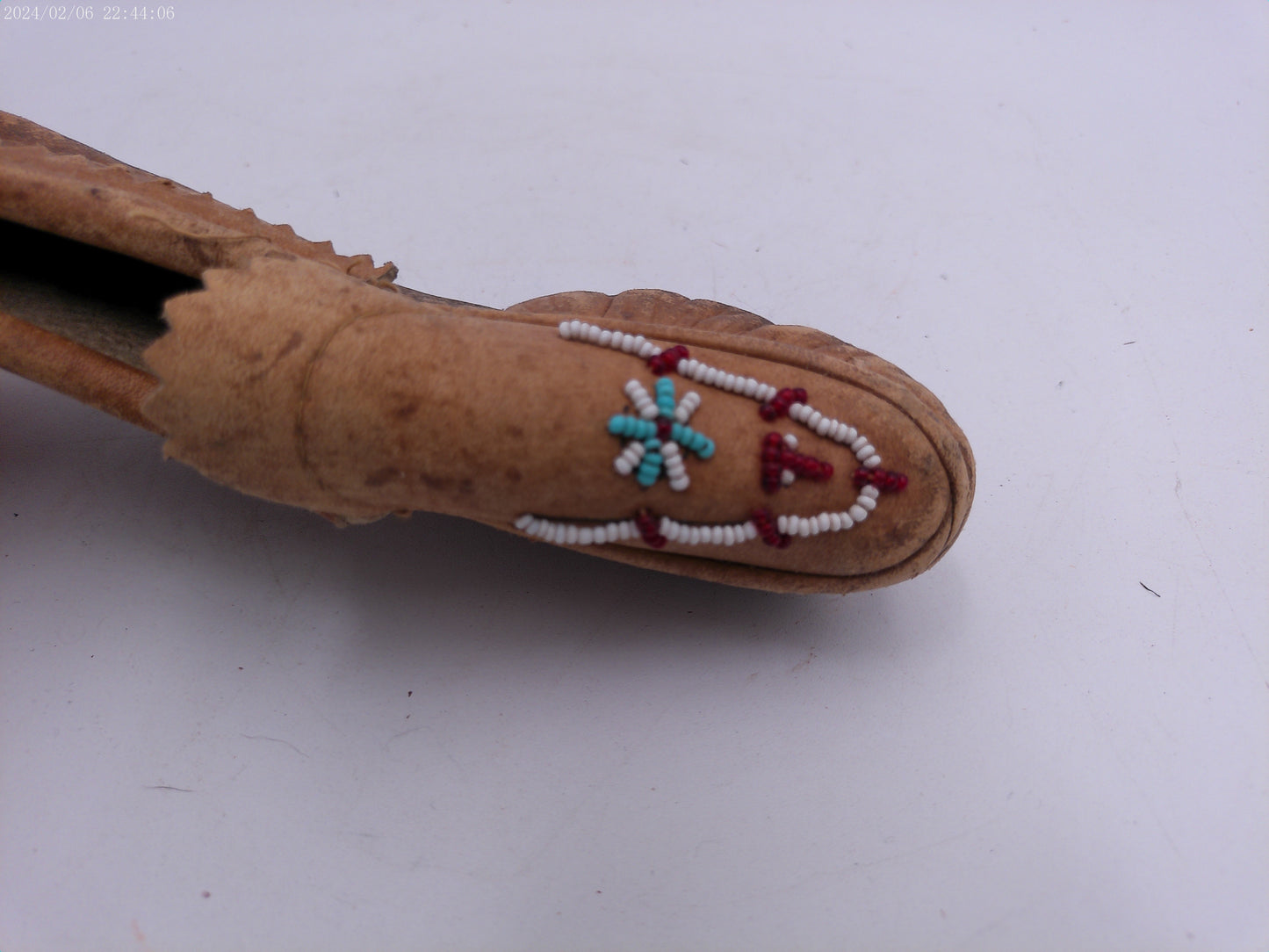 Antique Leather Moccasins  Shoe Old Vintage  Indian Tribe