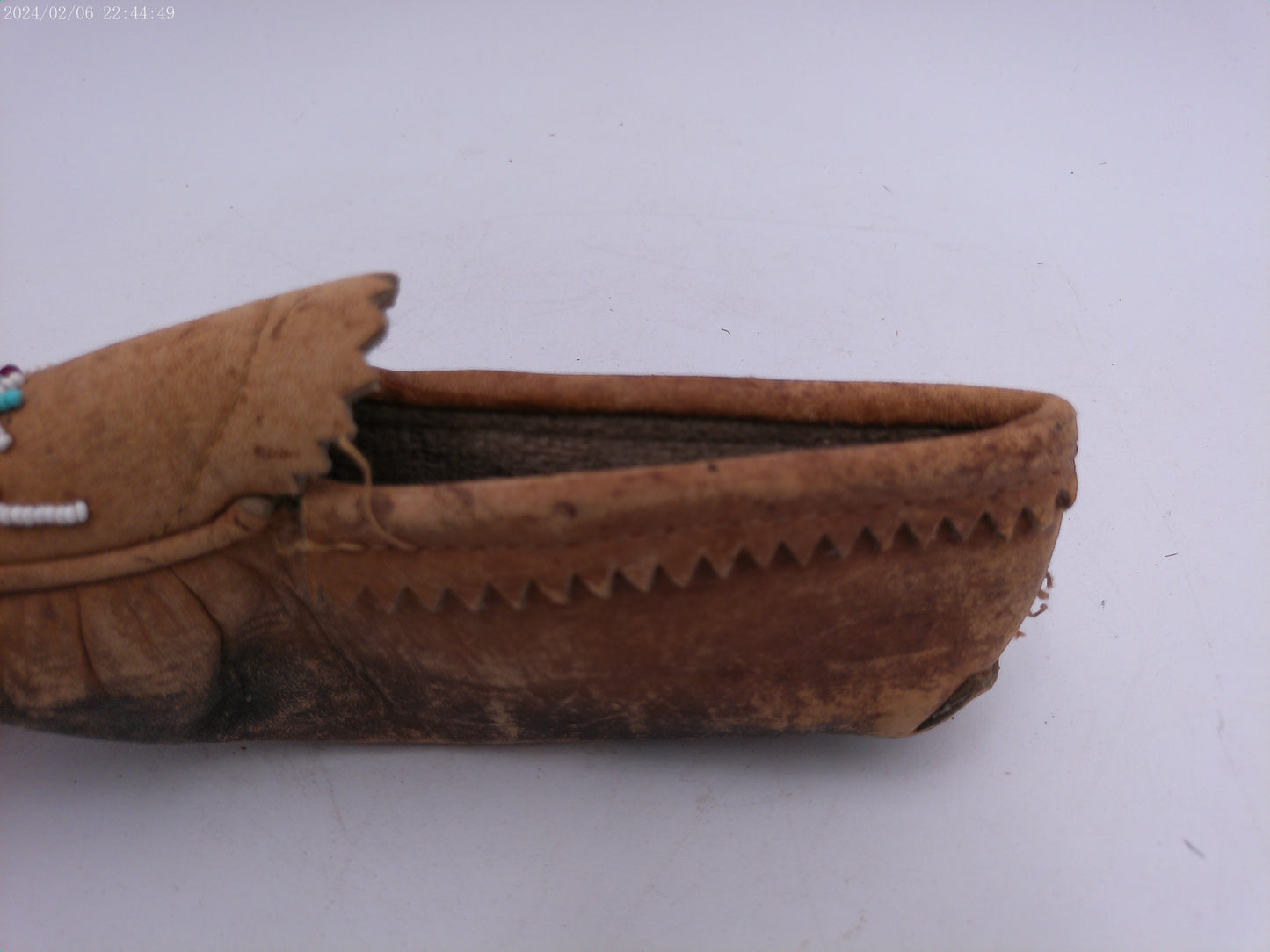 Antique Leather Moccasins  Shoe Old Vintage  Indian Tribe