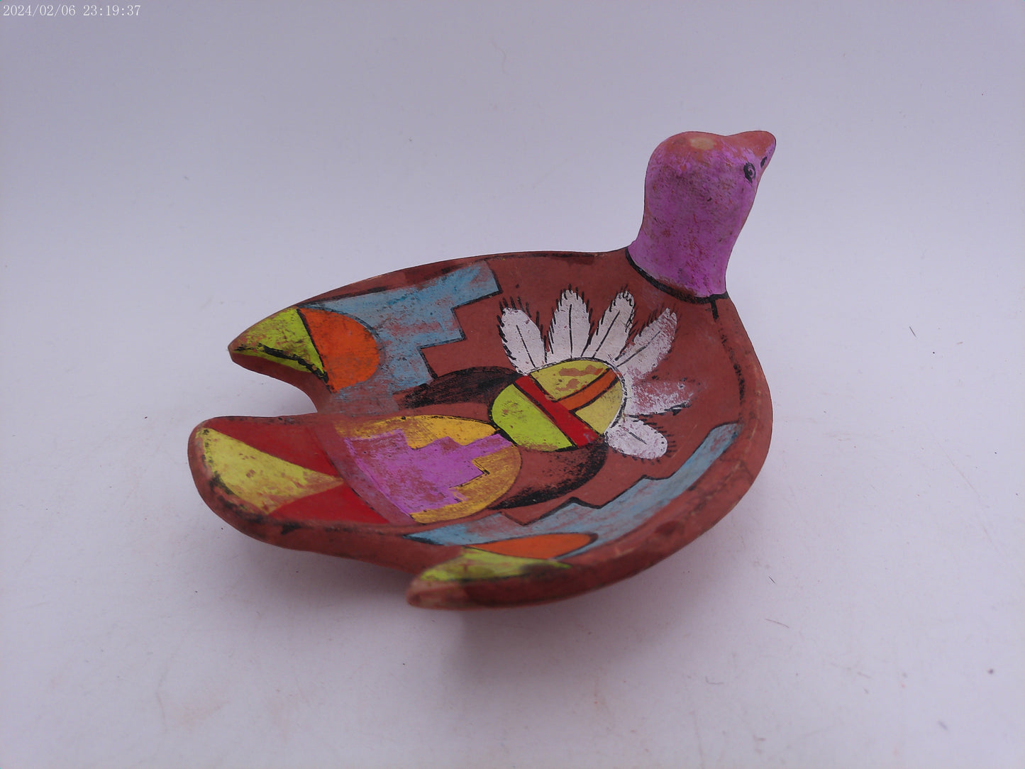 American Indian Bird Tray Bowl Made of Clay