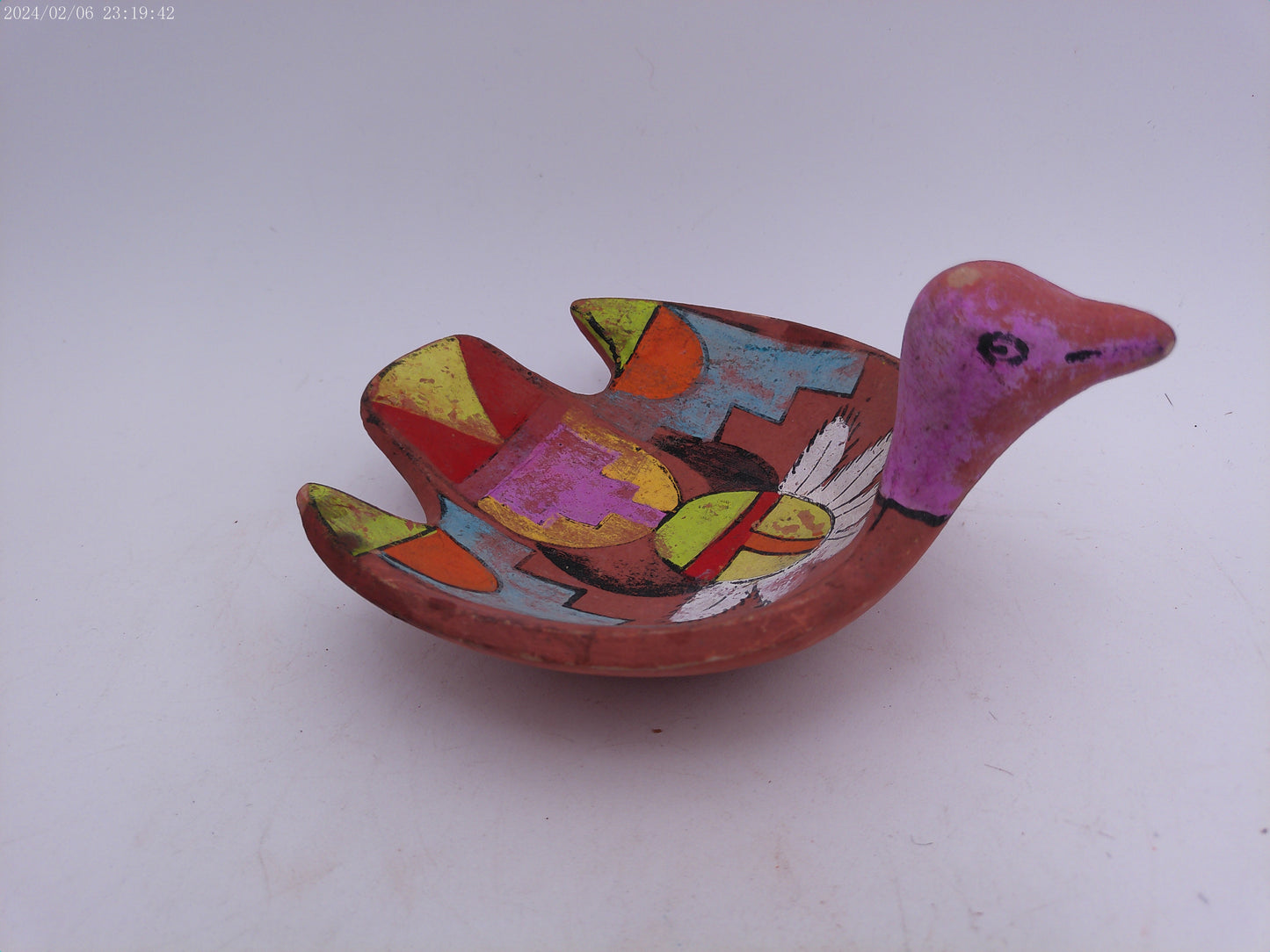 American Indian Bird Tray Bowl Made of Clay