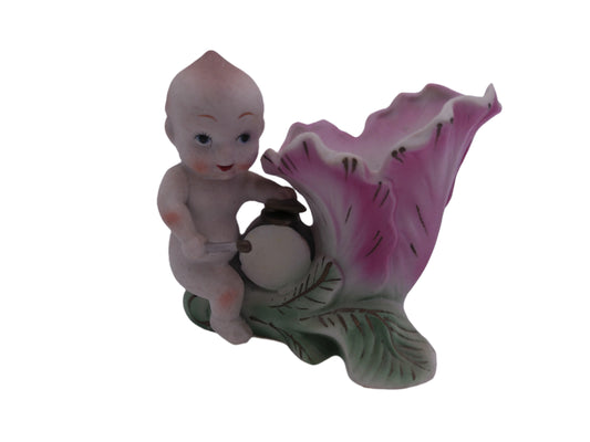 Kewpie Figurine on Flower with pot Rare