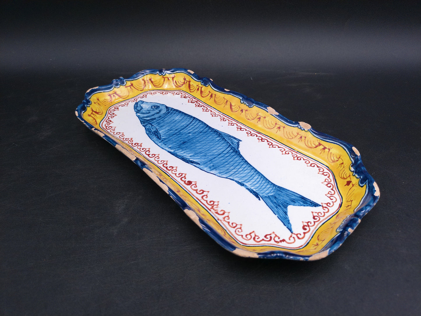 Royal Tichelaar Makkum Blue Beautiful Rare Herring Dish Japan