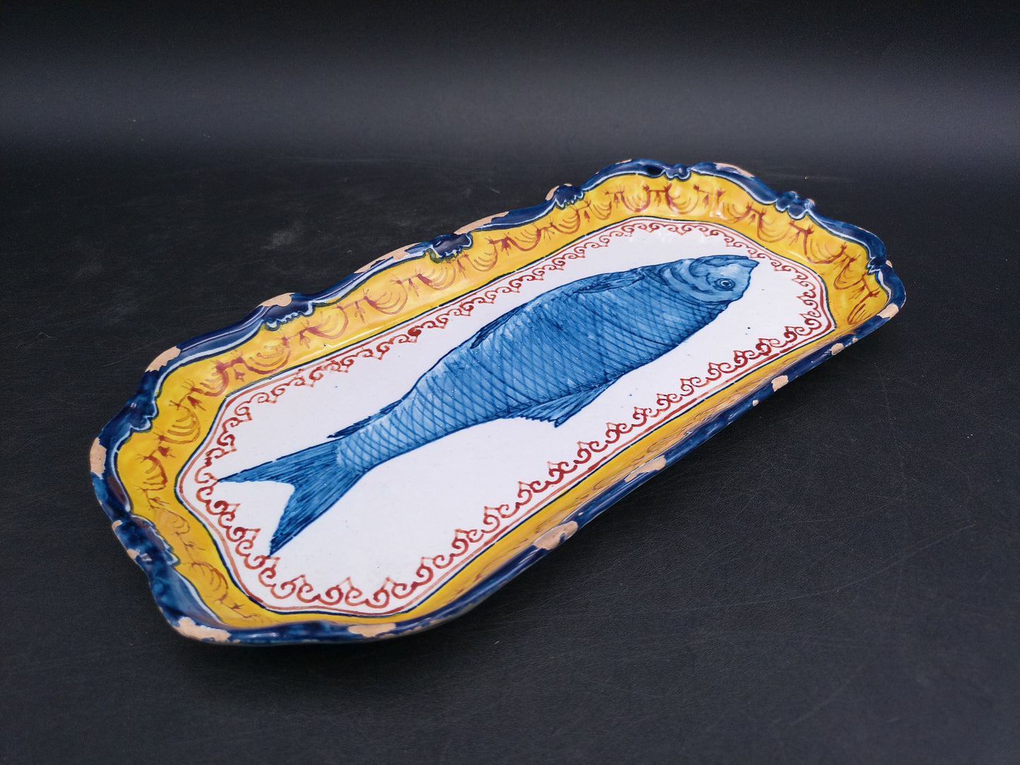 Royal Tichelaar Makkum Blue Beautiful Rare Herring Dish Japan