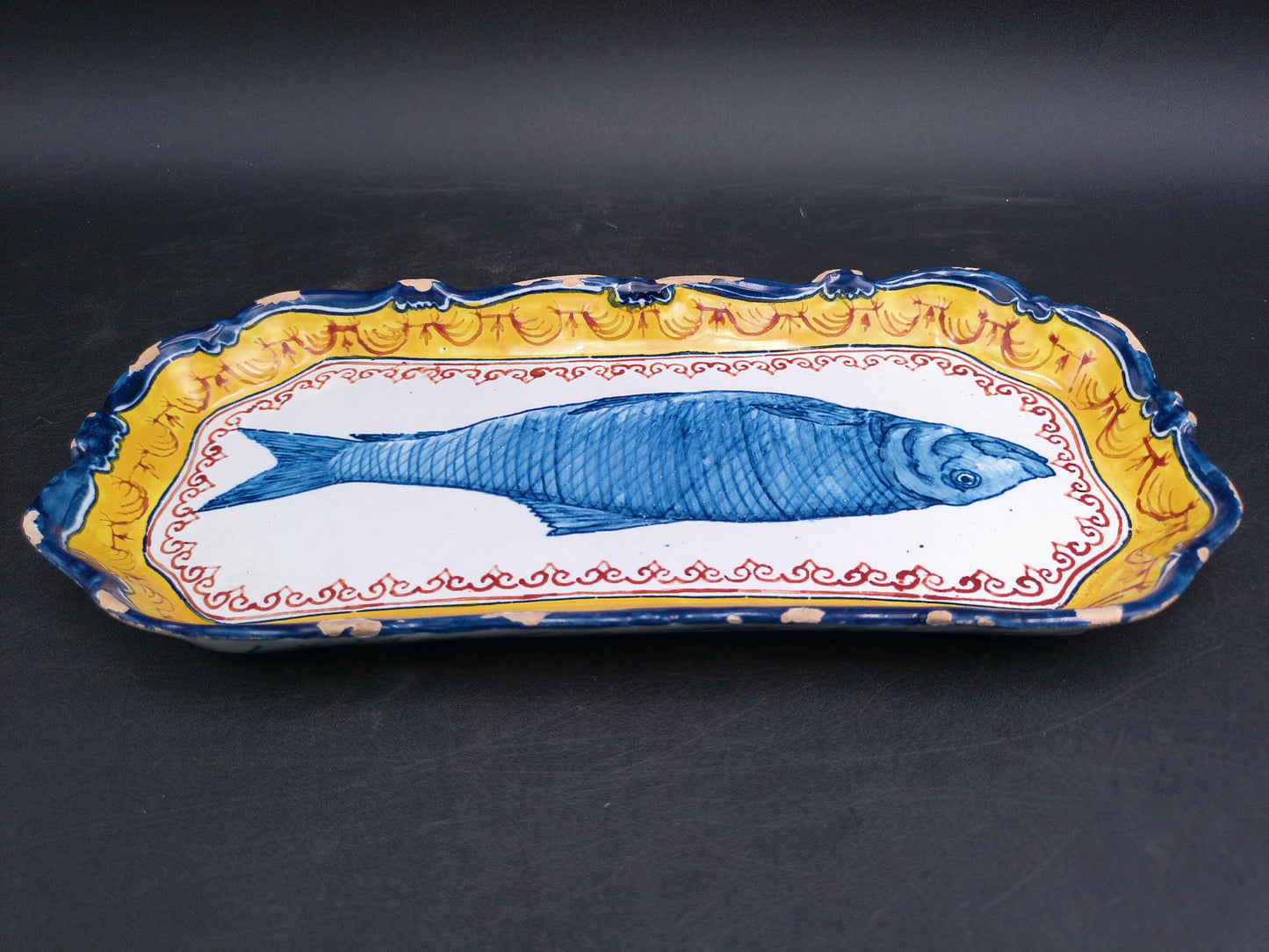 Royal Tichelaar Makkum Blue Beautiful Rare Herring Dish Japan