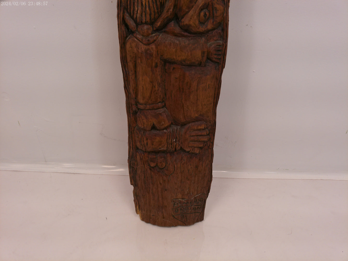 Antique Large Wooden Hand Carved Indian Woman Statue Sculpture