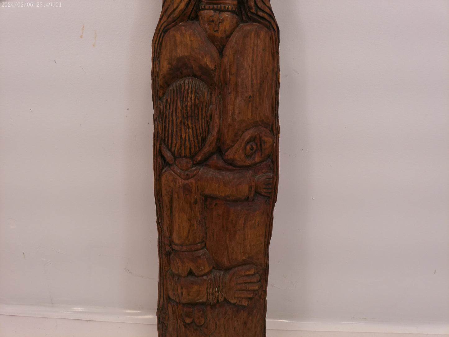 Antique Large Wooden Hand Carved Indian Woman Statue Sculpture