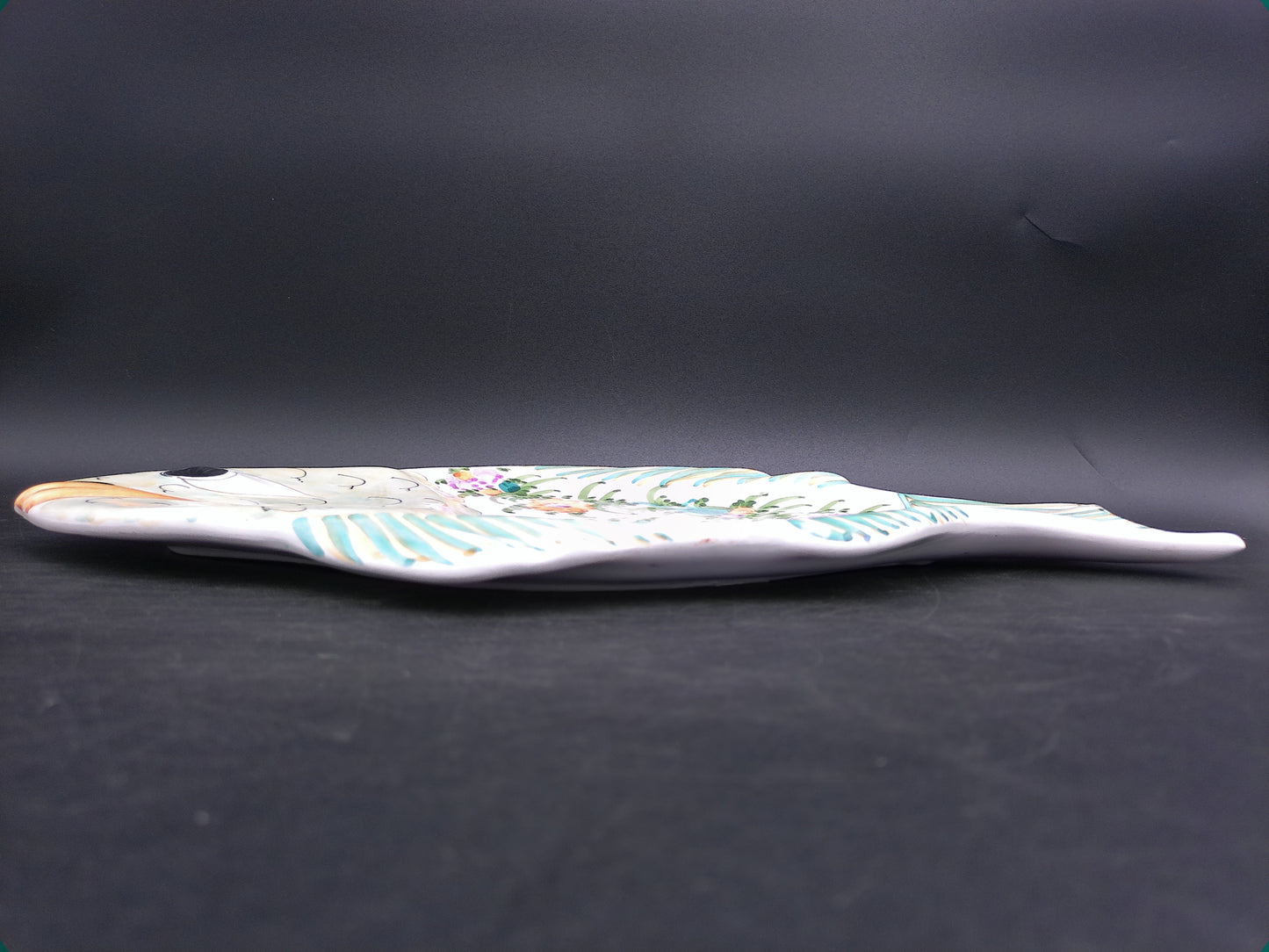 Hand Painted Ceramic Colorful Fish Platter Signed