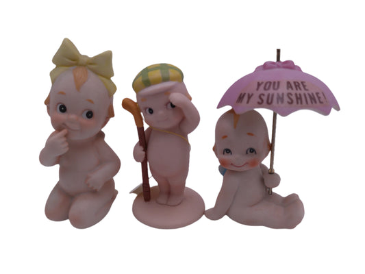 Kewpie Golfer and Unbrella with sign You Are My Sunshine