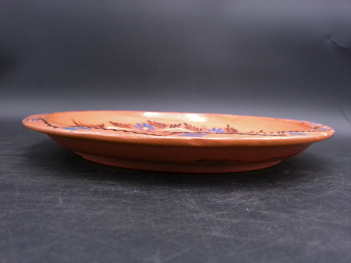 Hand Painted Beautiful Flower Design Ceramic Pottery Vintage Plate Platter