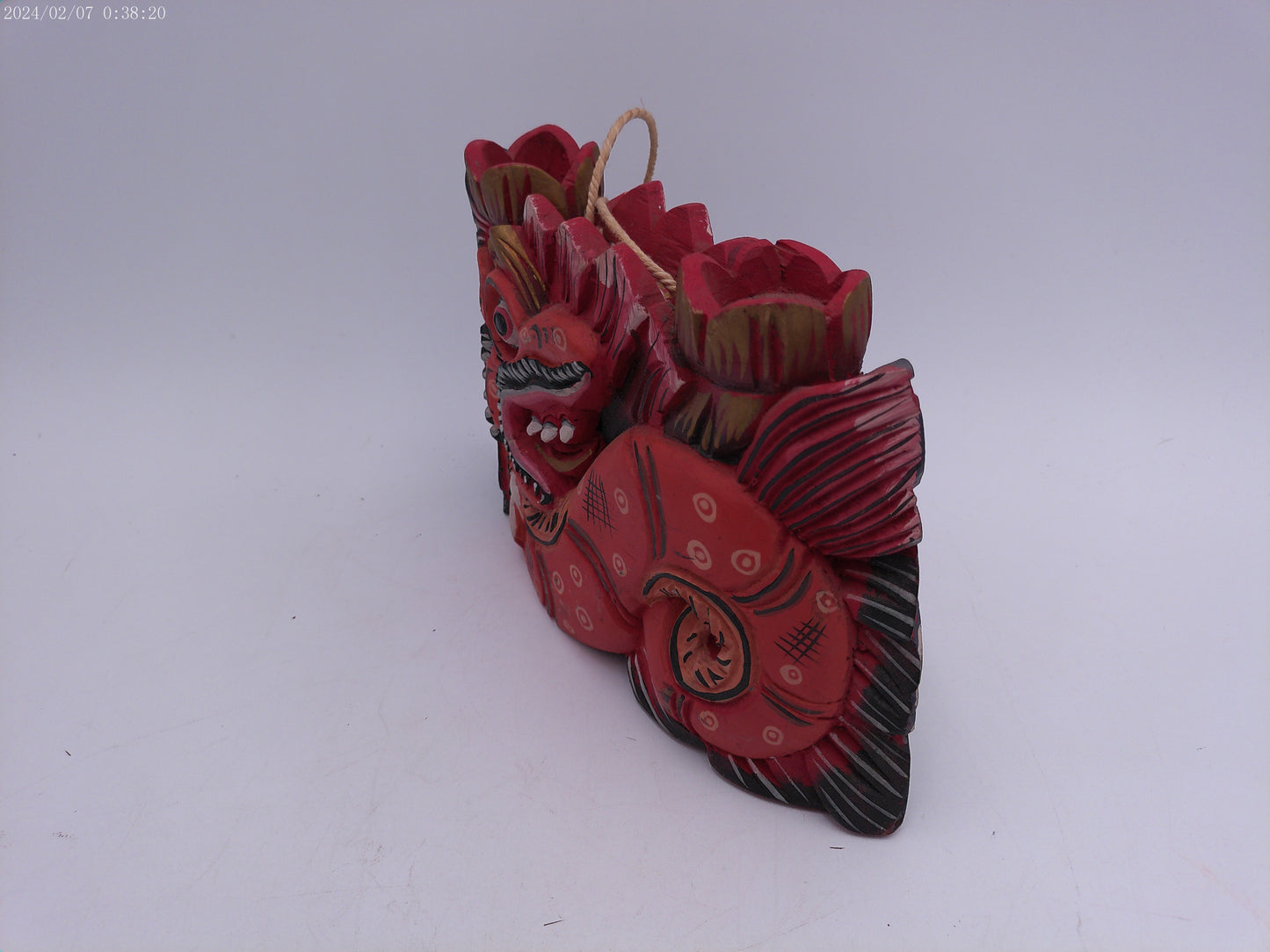 Red Dragon Bell /Wood Craved Made in Bali Hand Made