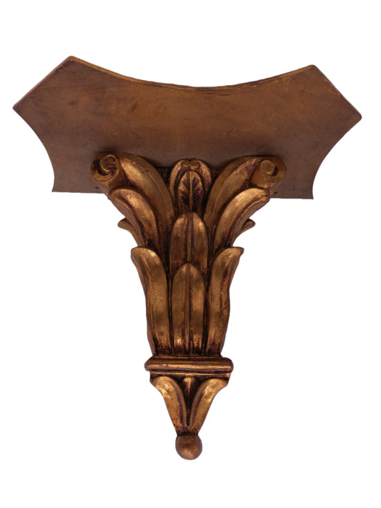 Italian Florentine gold gilt wall shelf vintage pedestal column shelf