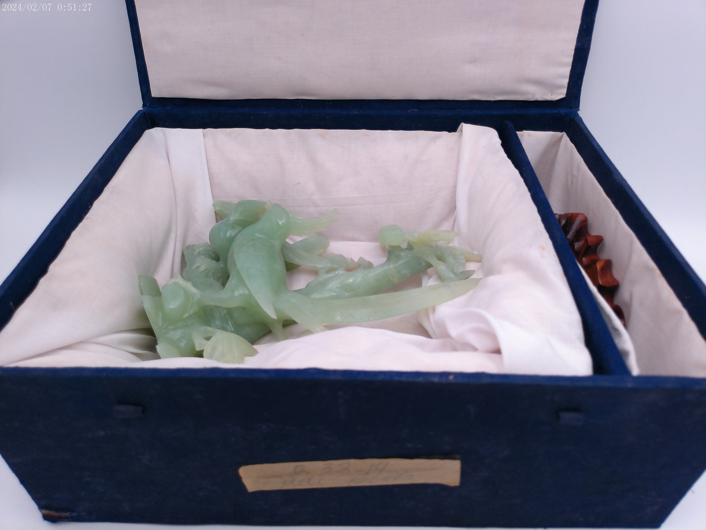 Hand Carved Jade Birds in Tree Sculpture