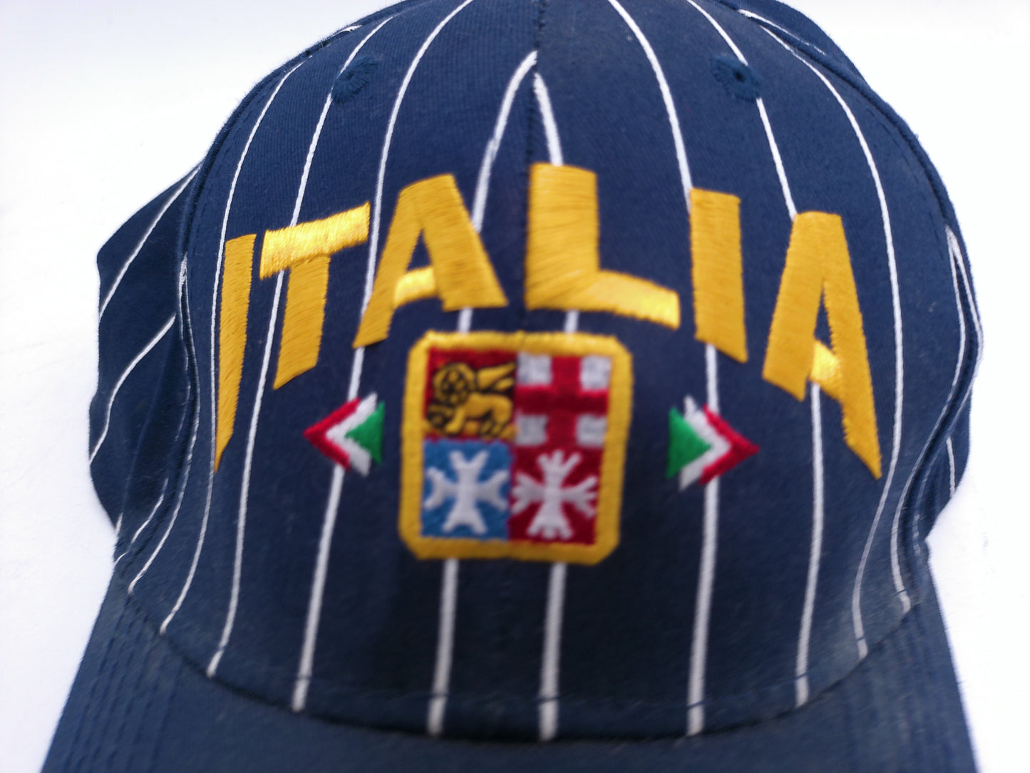 Italia Vintage Blue & White Baseball Cap football Italy adjustable