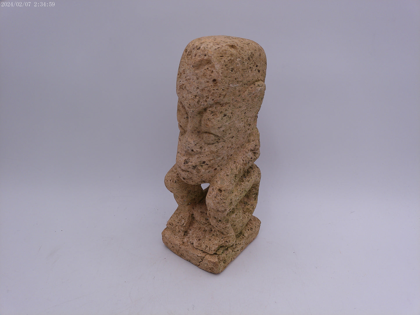 Authentic Pre-Columbian Carved Stone Figure of a Human