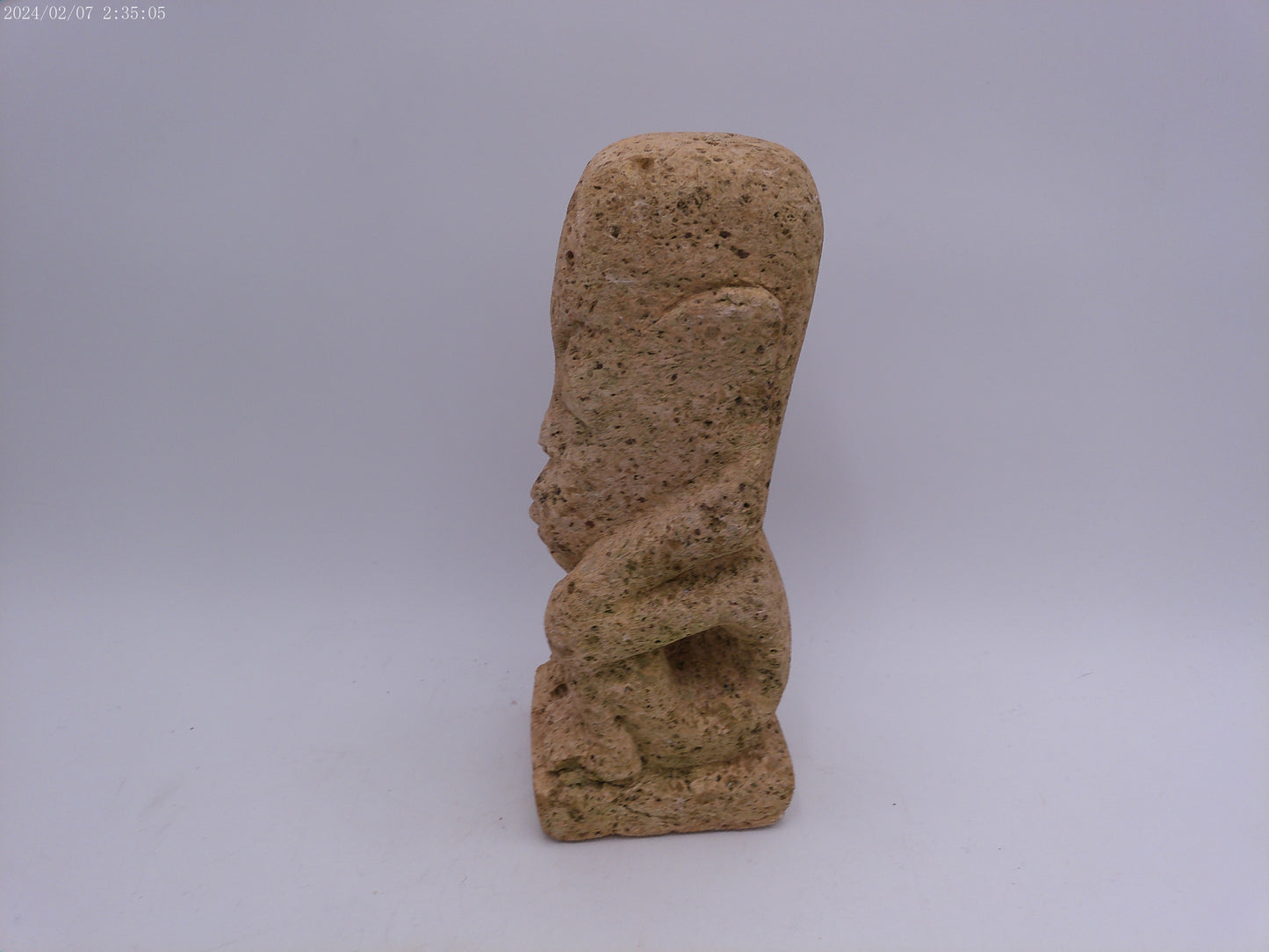 Authentic Pre-Columbian Carved Stone Figure of a Human