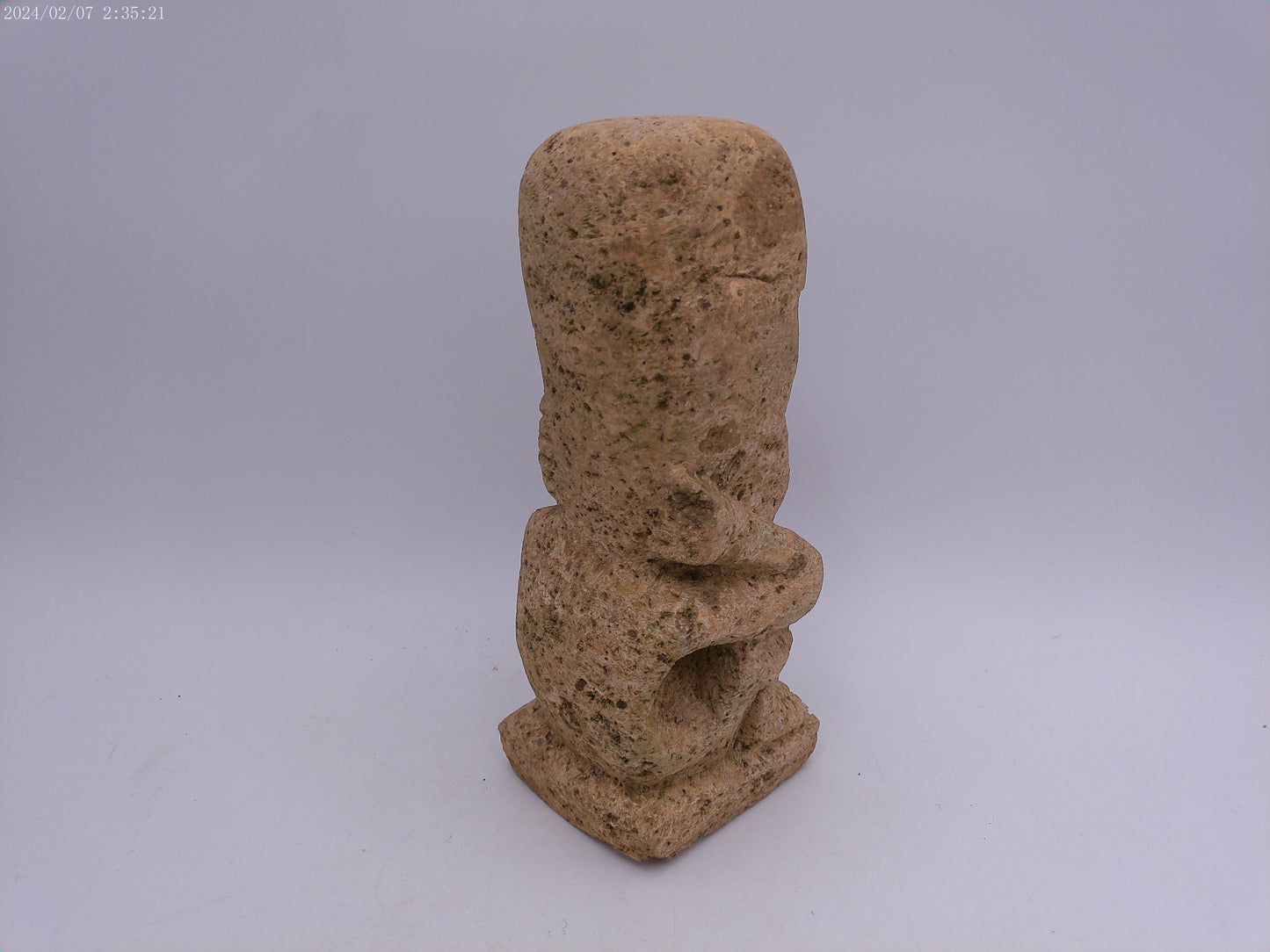 Authentic Pre-Columbian Carved Stone Figure of a Human