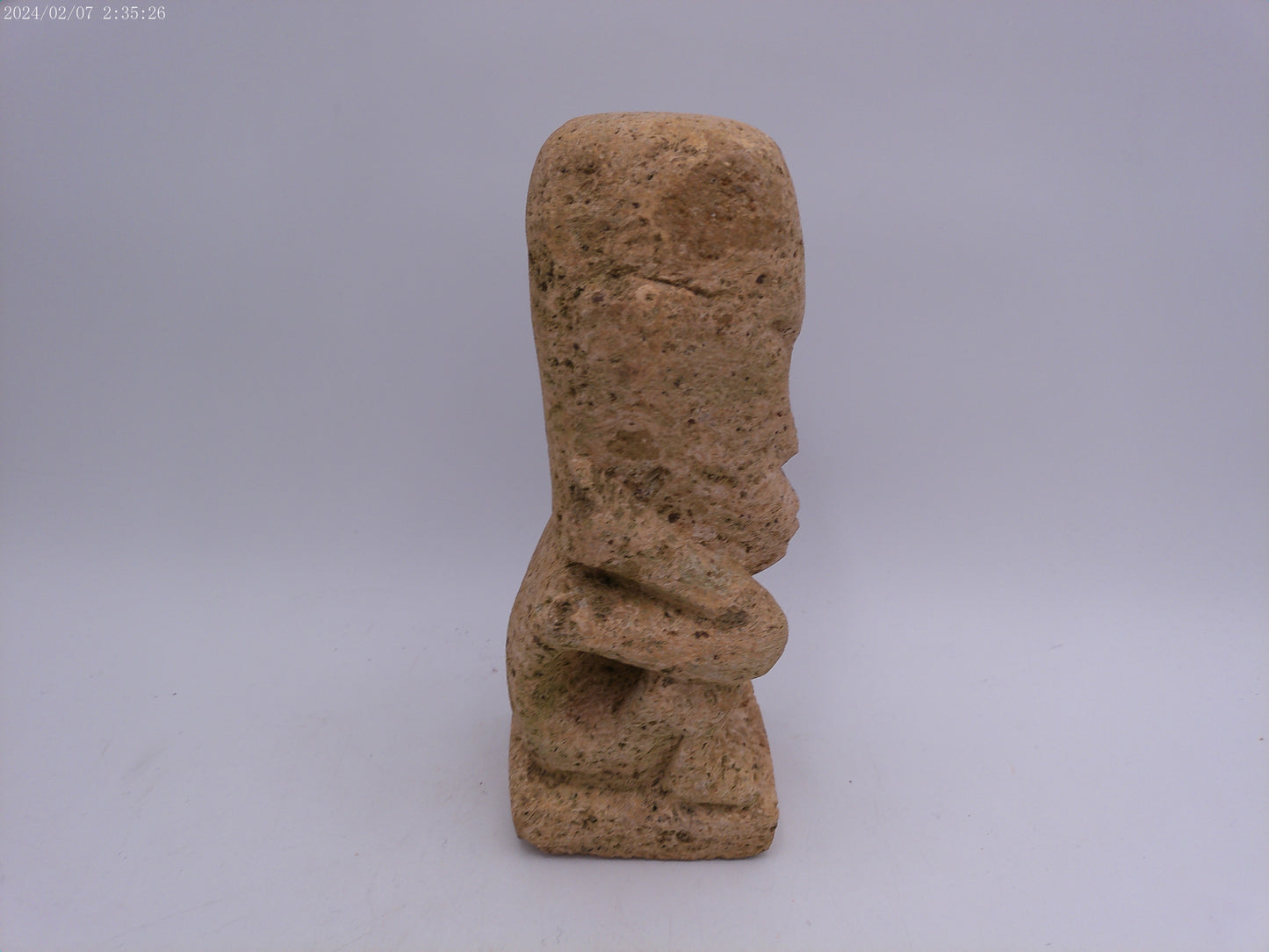Authentic Pre-Columbian Carved Stone Figure of a Human