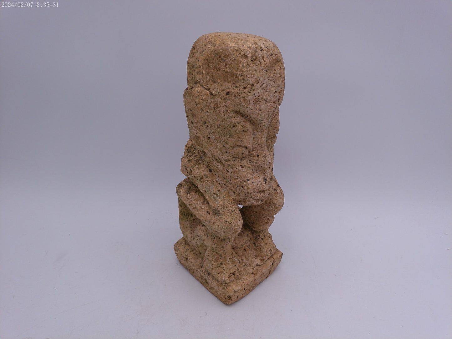 Authentic Pre-Columbian Carved Stone Figure of a Human