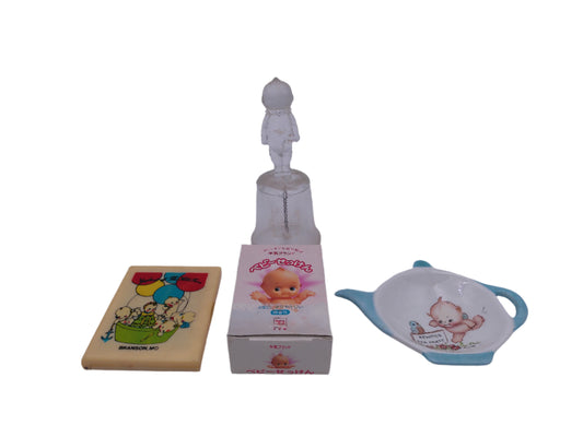 Kewpie lot of 4 items including mirrow bowl tissues