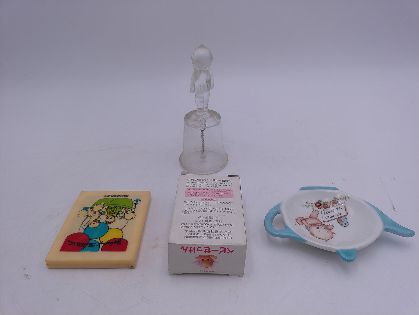 Kewpie lot of 4 items including mirrow bowl tissues