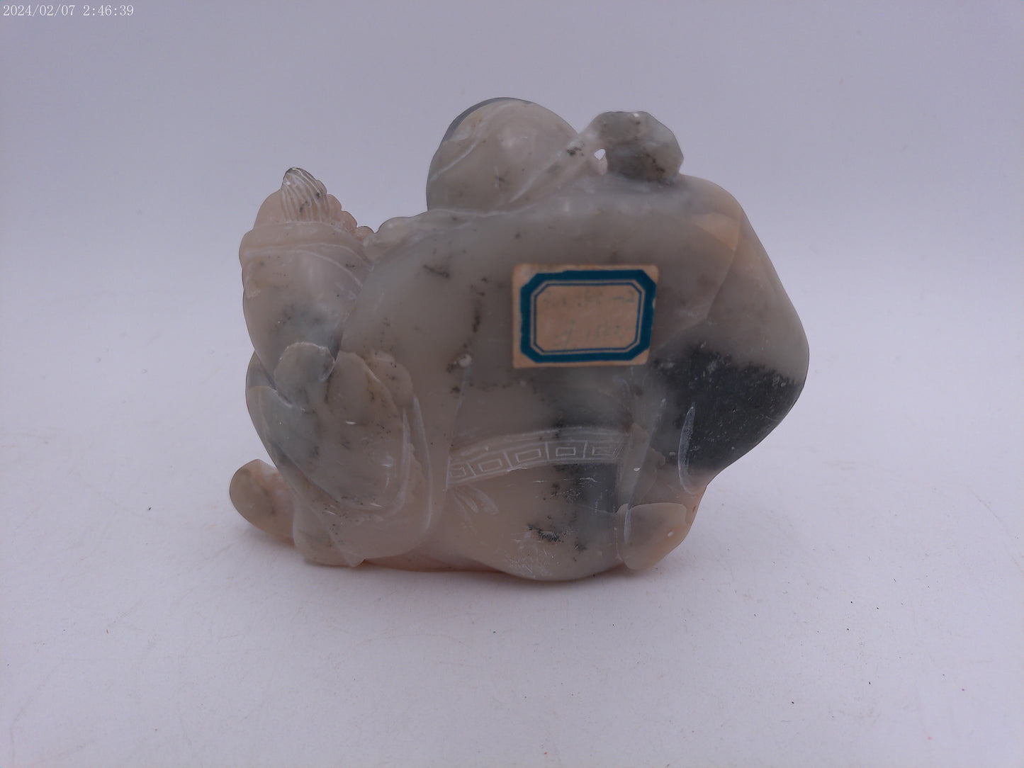 Rare Stone Craved Statue Man And Child Chinese