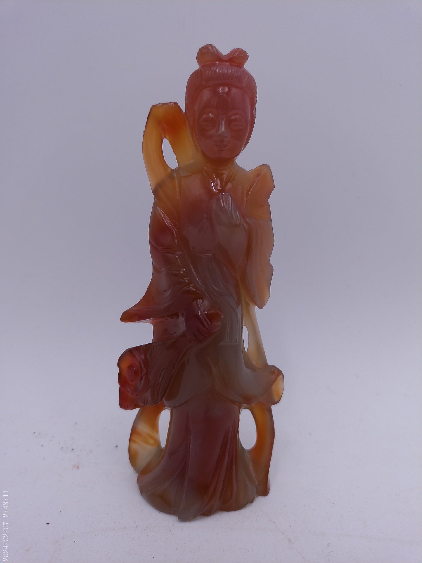 Antique Chinese Amber stone Carving Figurine Statue