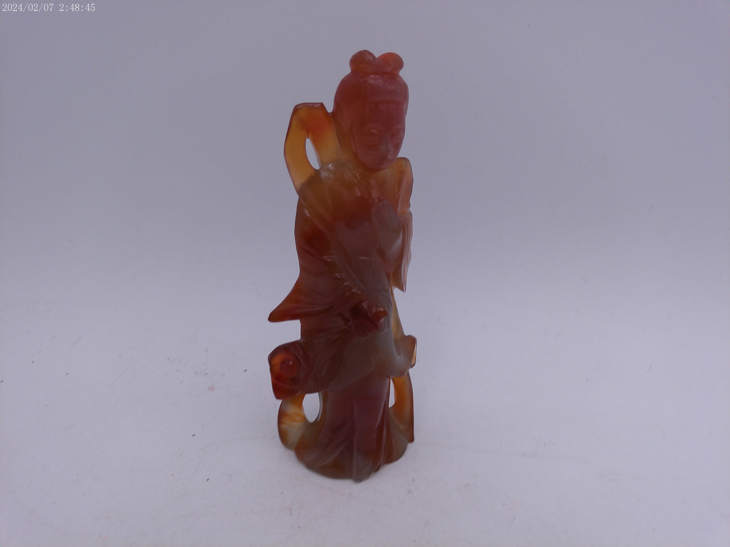 Antique Chinese Amber stone Carving Figurine Statue