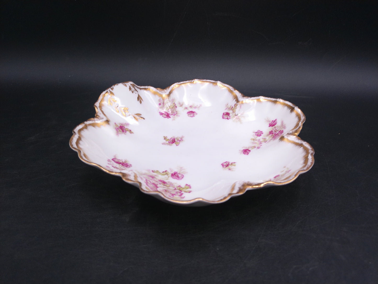 Haviland & Co France Gold Rim Plate Relish Dish Vintage