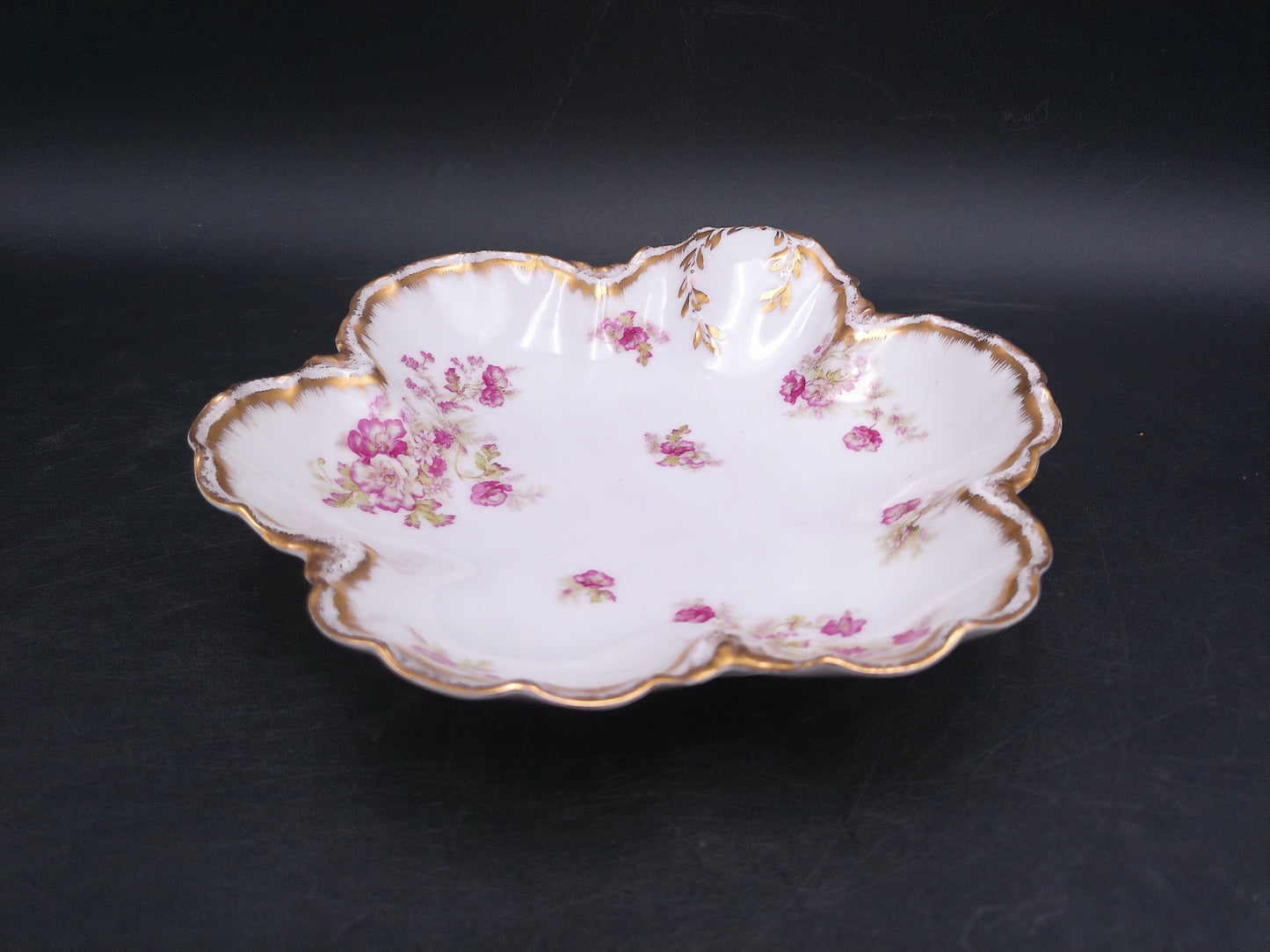 Haviland & Co France Gold Rim Plate Relish Dish Vintage