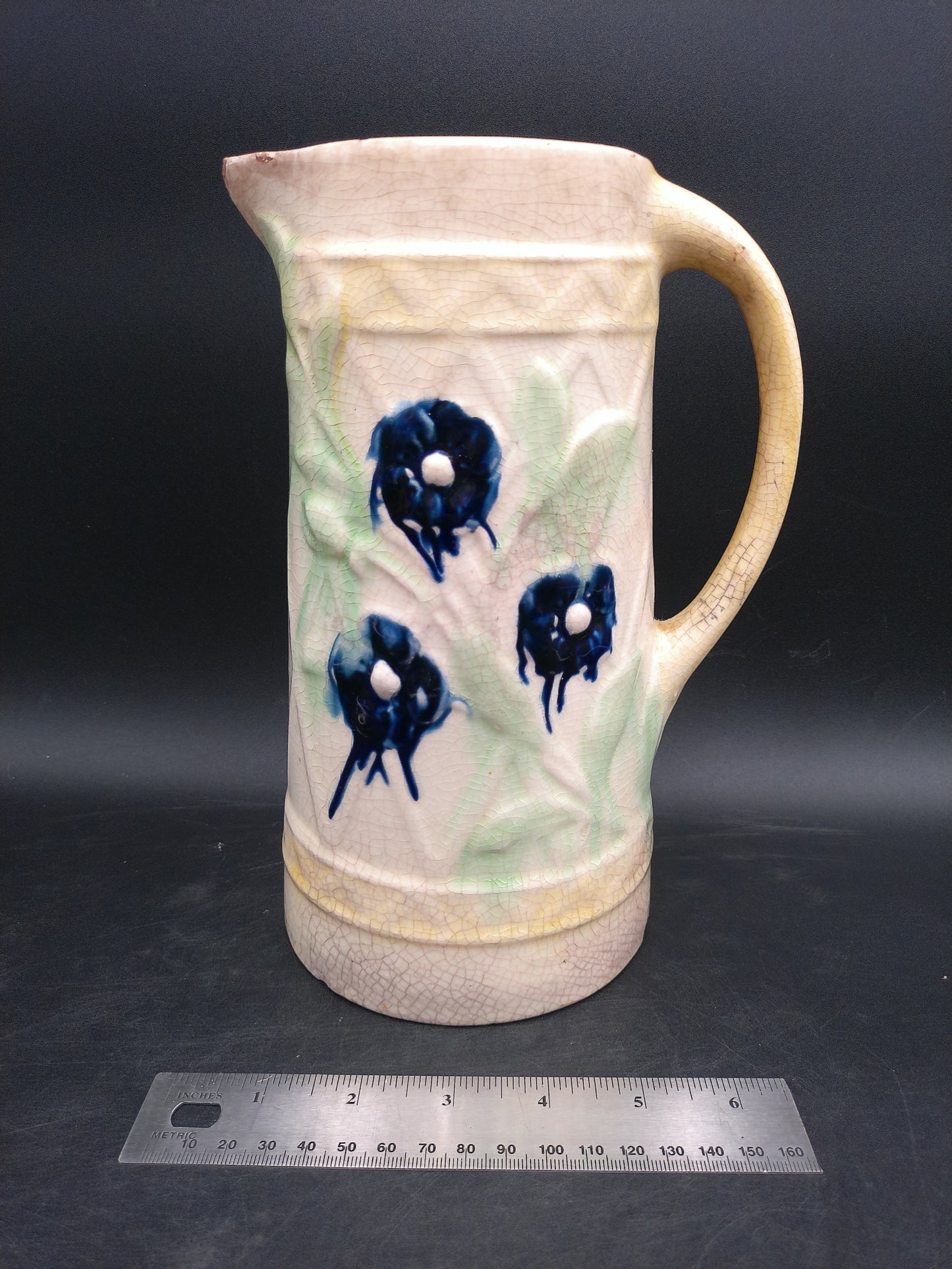 Roseville Wild Rose Pitcher Blended Glaze Antique Floral Design