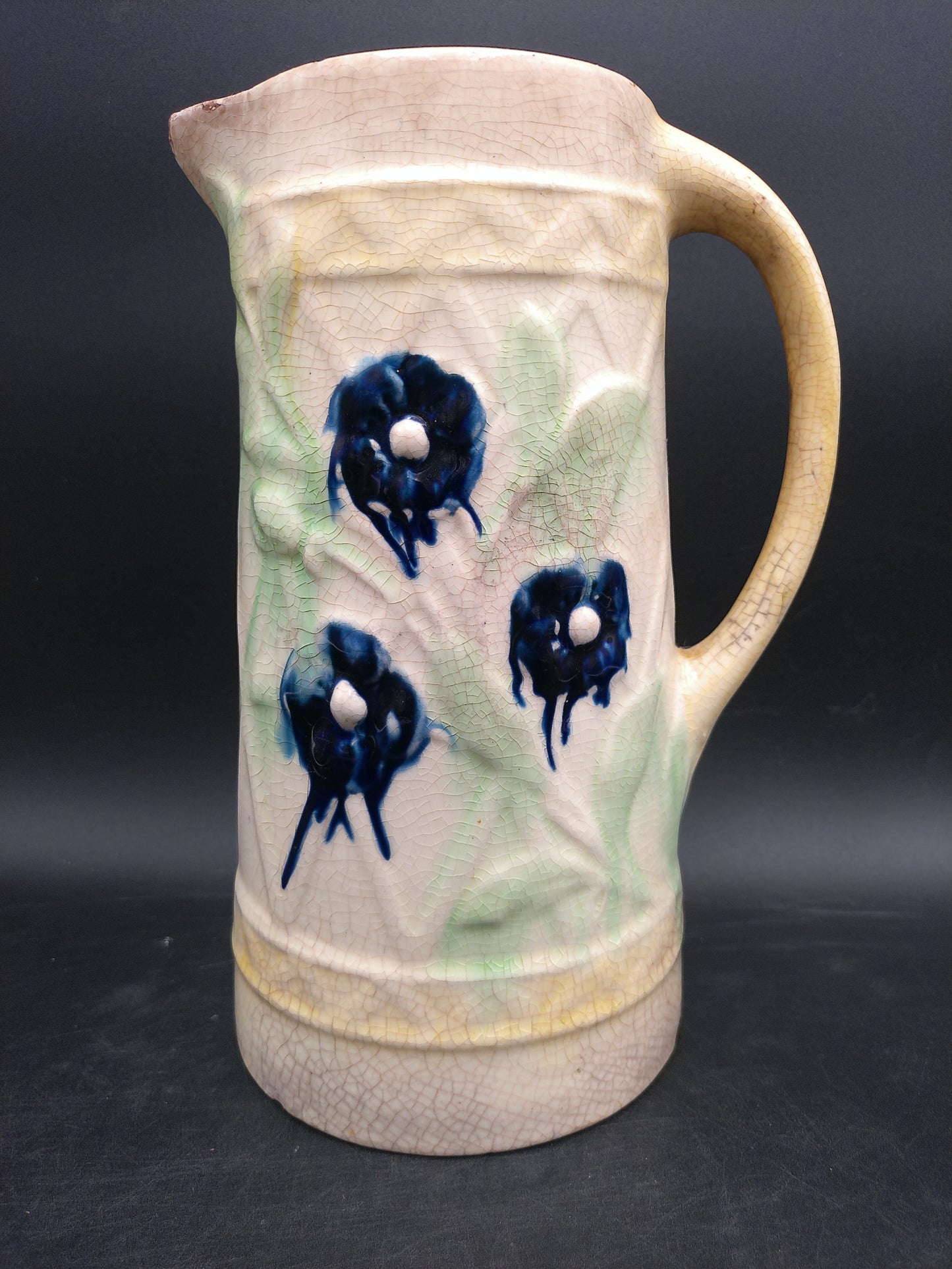 Roseville Wild Rose Pitcher Blended Glaze Antique Floral Design