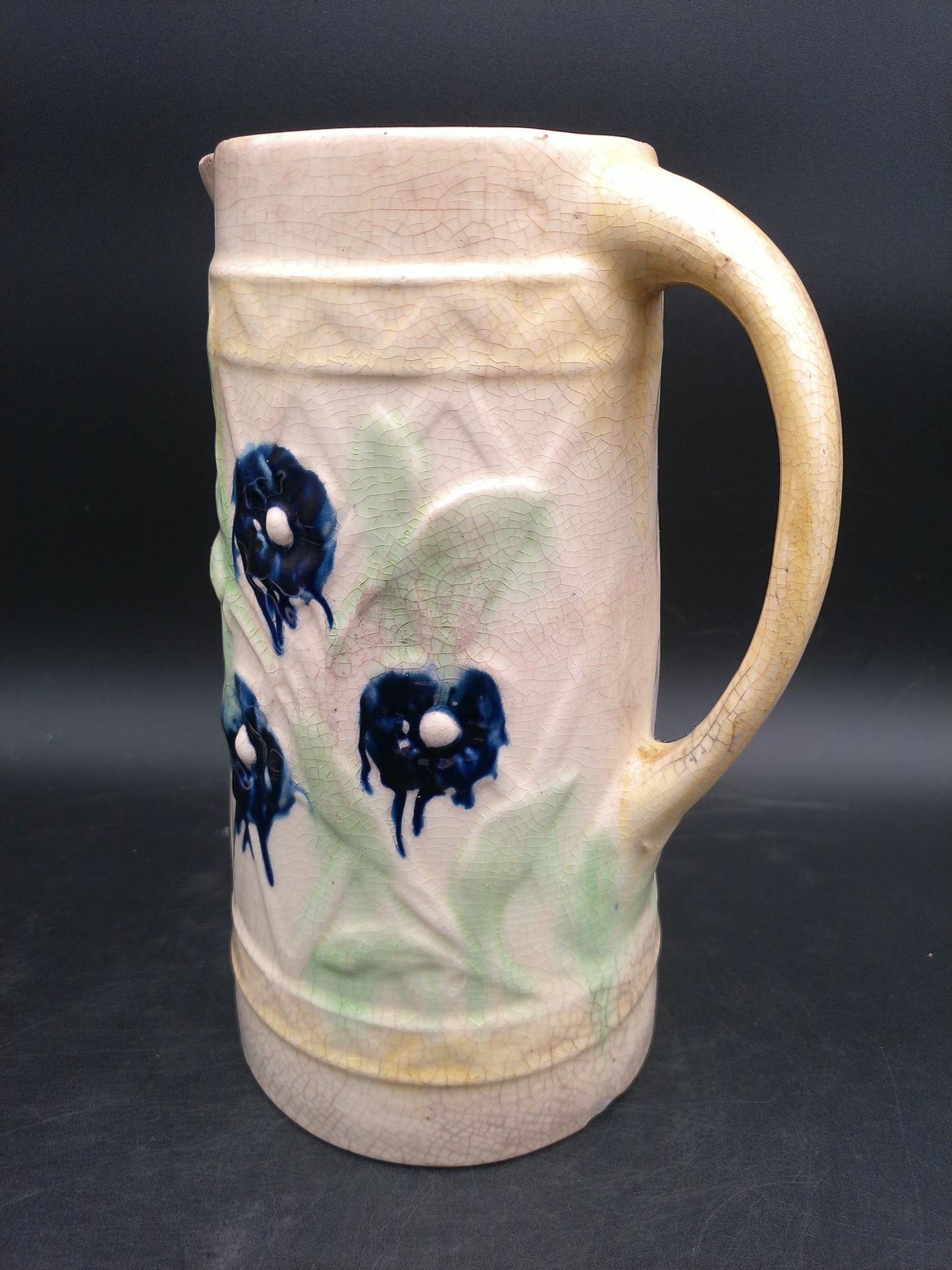 Roseville Wild Rose Pitcher Blended Glaze Antique Floral Design