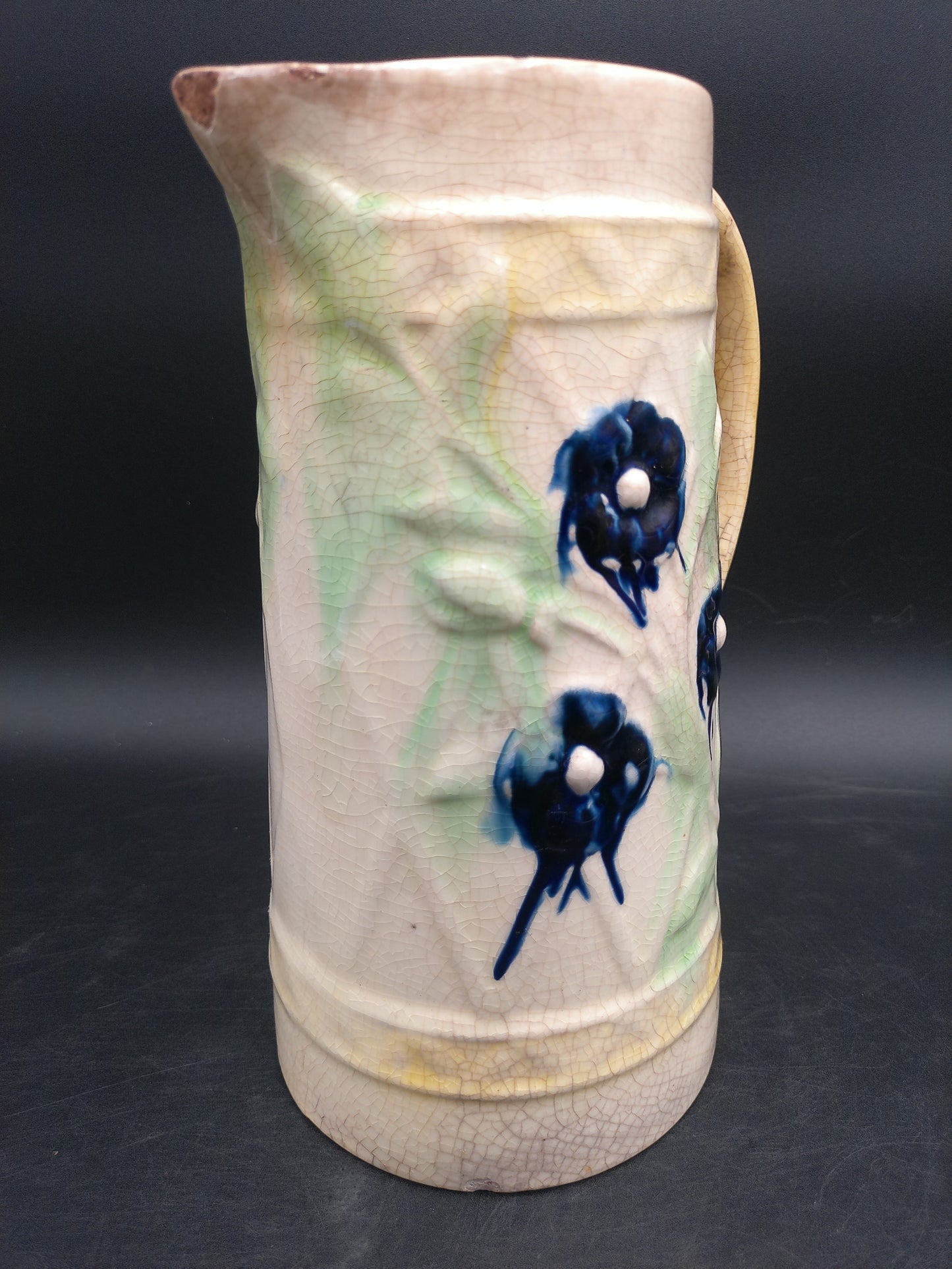Roseville Wild Rose Pitcher Blended Glaze Antique Floral Design