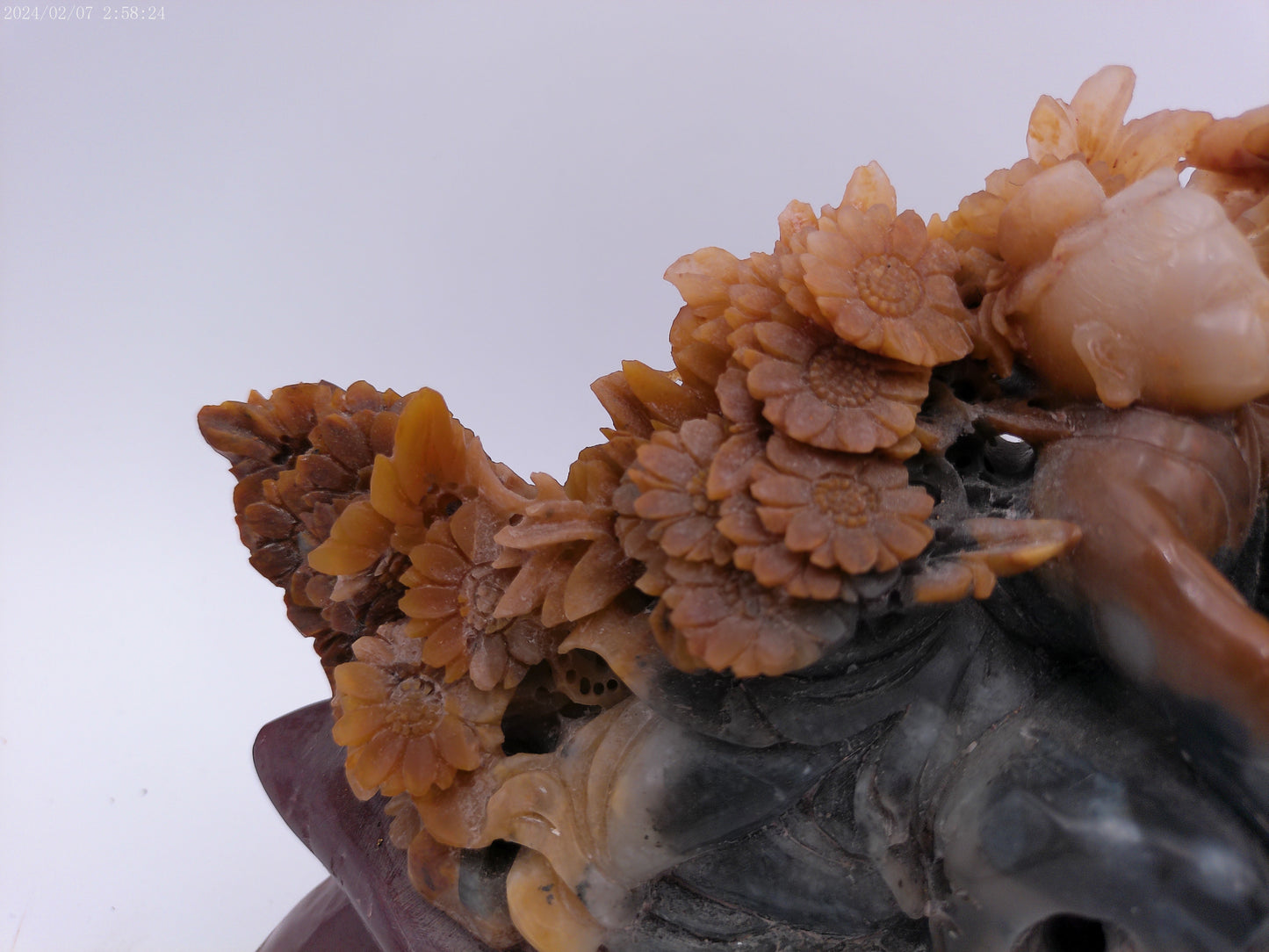 CHINESE Art Carved solid Soapstone Mother and son Figure