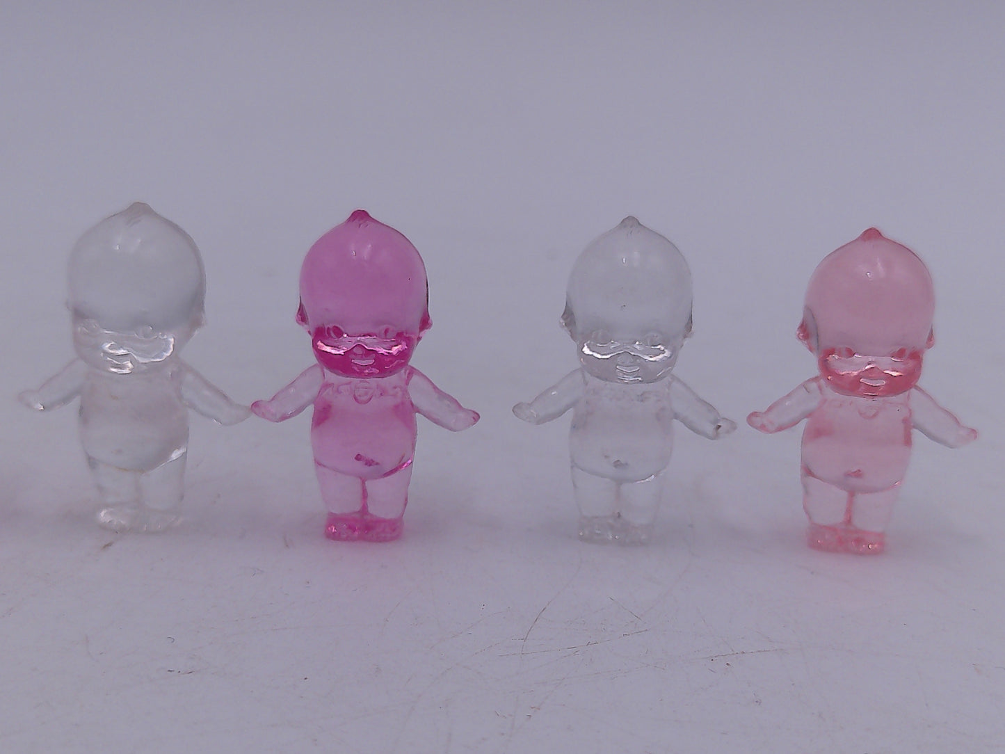 Kewpie crystal mascot figures Qty 9 pink and clear color