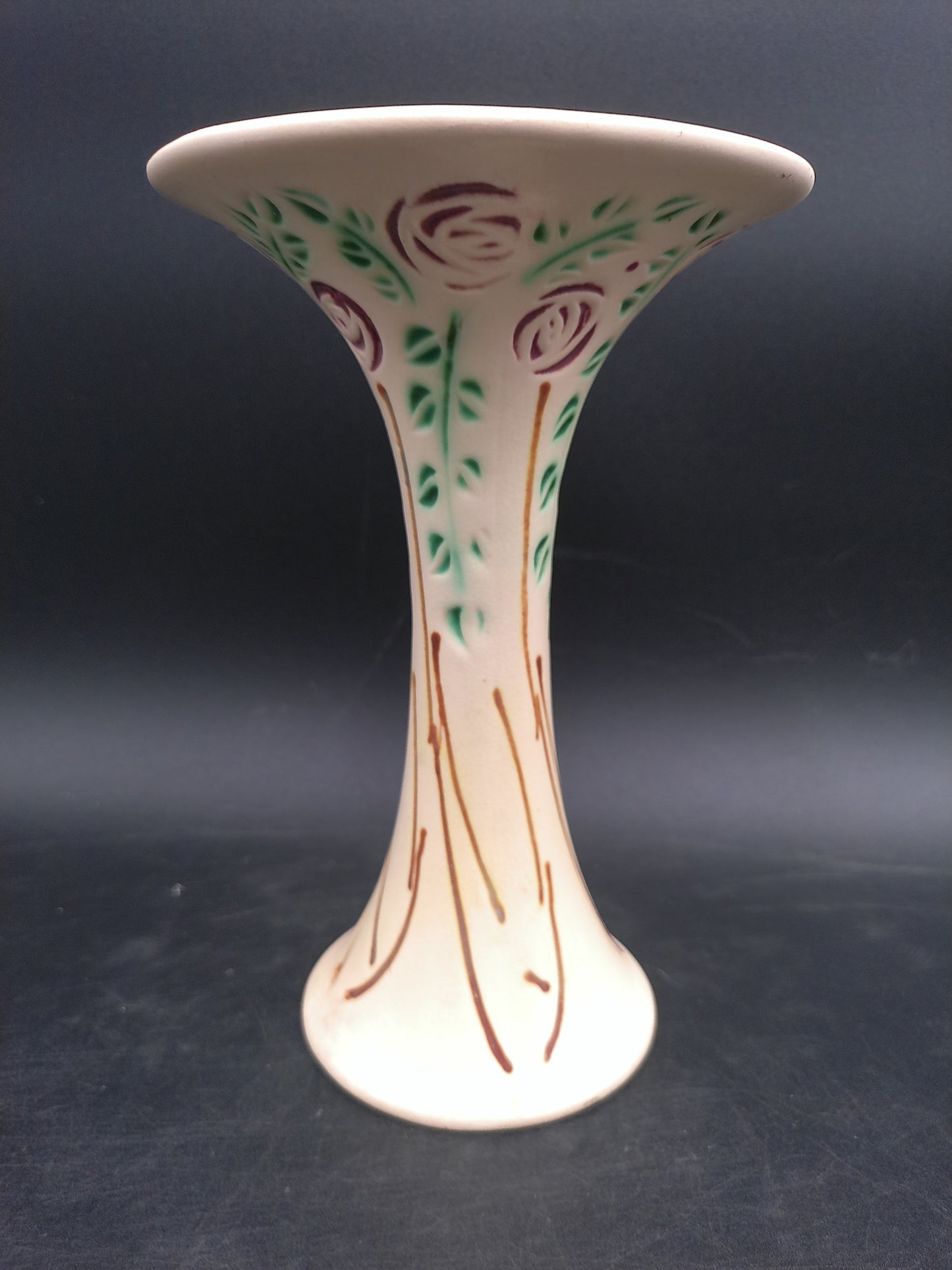 Roseville Art Pottery in Velmoss Scroll Pattern Mid 20thC Vase