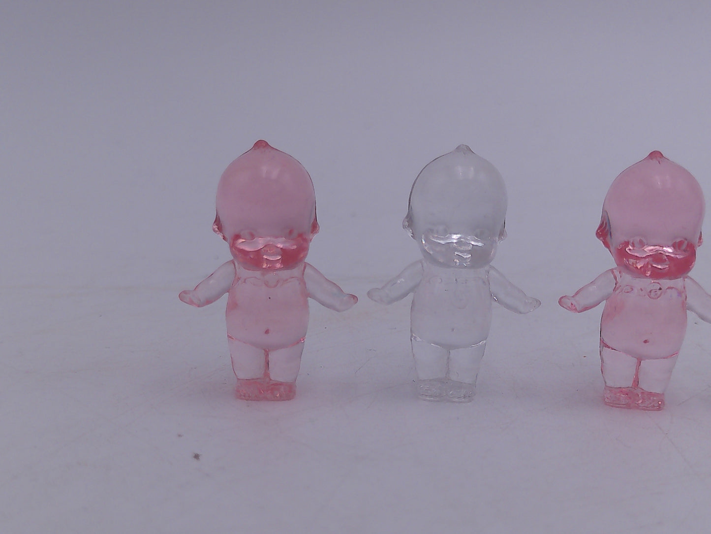 Kewpie crystal mascot figures Qty 9 pink and clear color