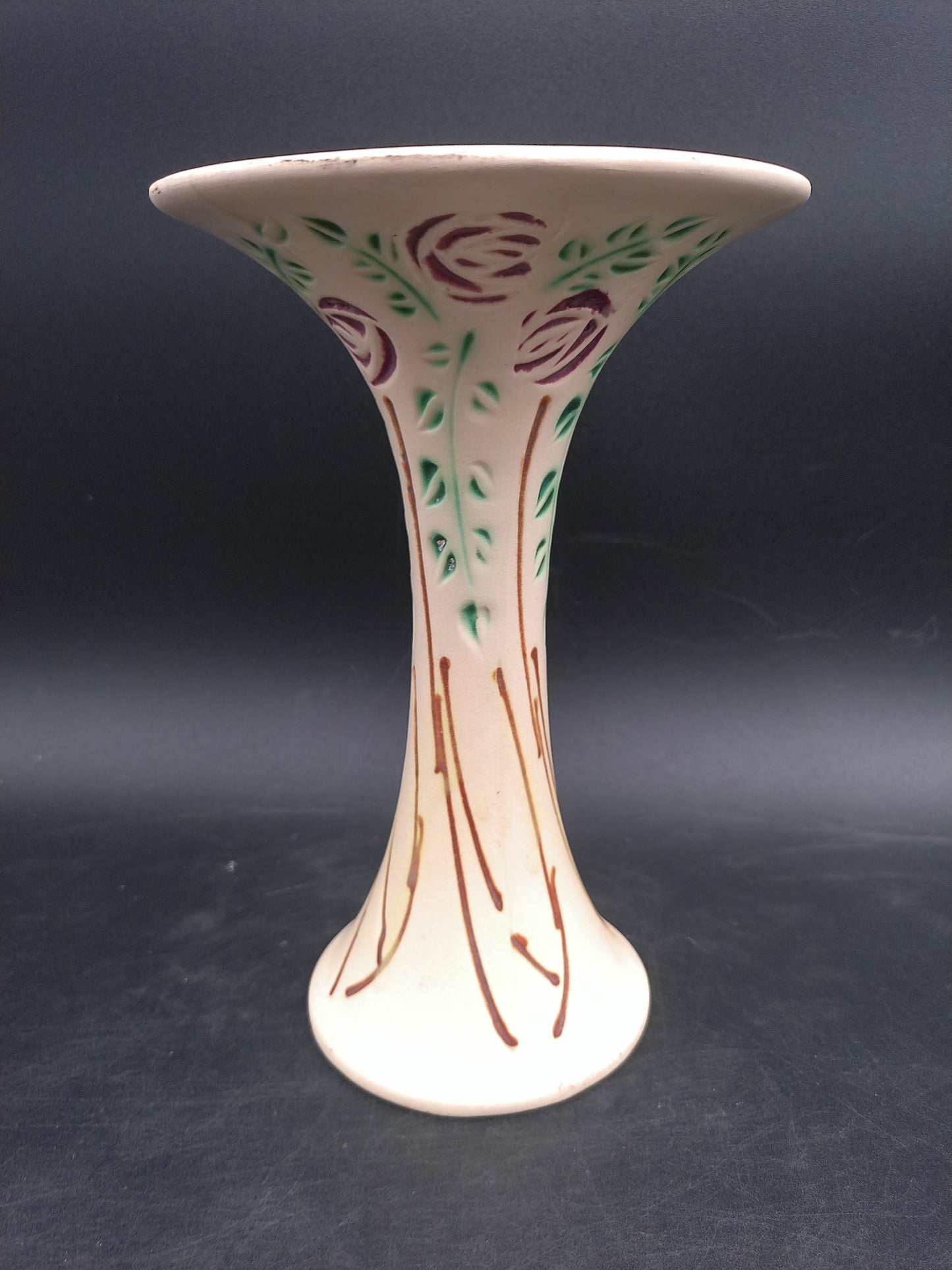 Roseville Art Pottery in Velmoss Scroll Pattern Mid 20thC Vase