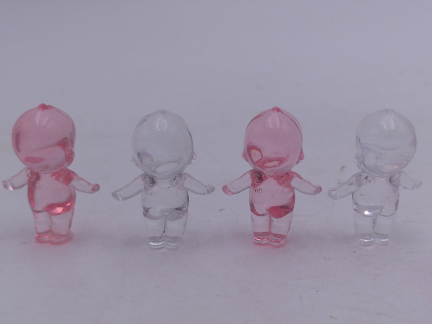 Kewpie crystal mascot figures Qty 9 pink and clear color