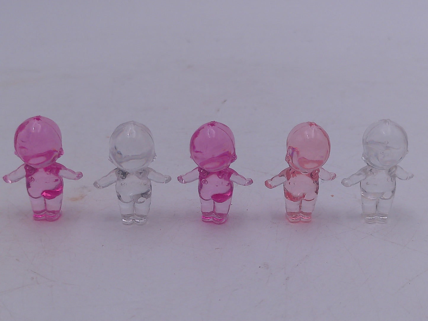 Kewpie crystal mascot figures Qty 9 pink and clear color