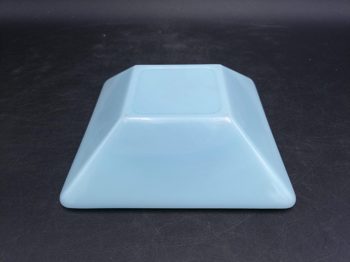 Ashtray Light Blue Opaque Glass Square Vintage