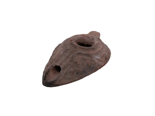 Byzantine early Islamic terracotta stone oil lamp #1